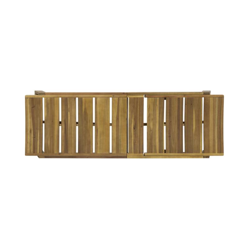 Rustic Outdoor Solid Wood Frame Slatted Chaise Lounge Chair