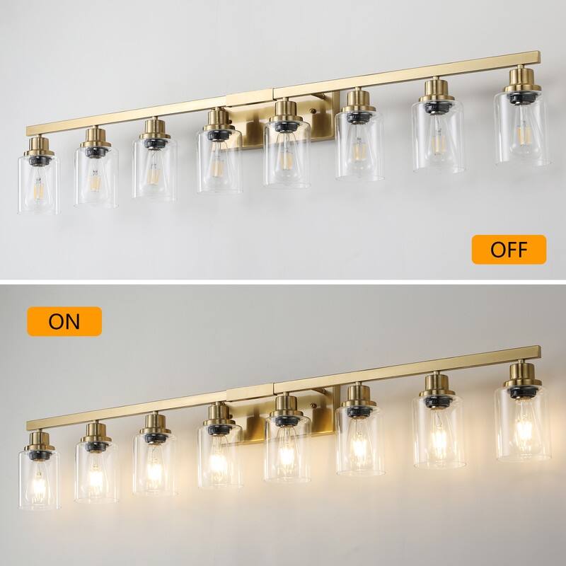 Bathroom Vanity Light With Clear Glass Shades For Vanity Mirror, Bathroom, Or Hallway