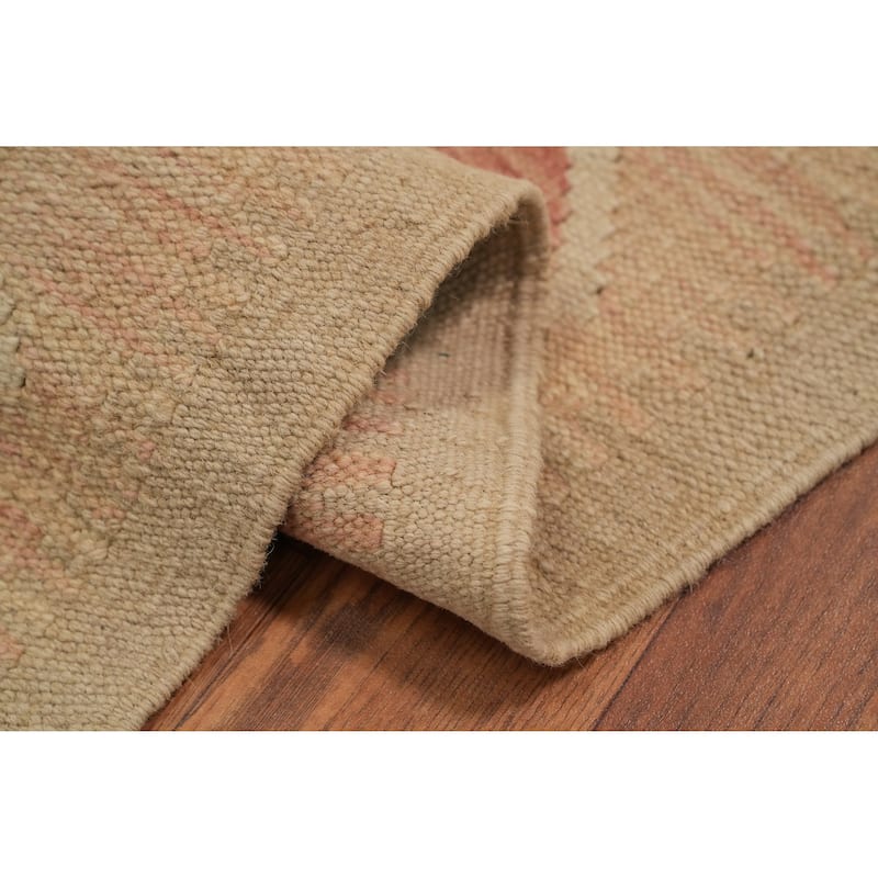 Hand Woven Southwestern Wool Beige Geometric Area Rug - 5' 8'' X 4' 1''