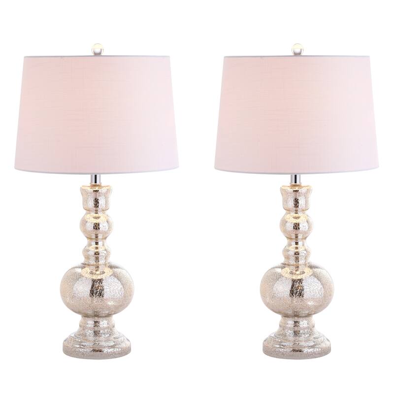 Stewart 28.5" Glass LED Table Lamp, Aqua (Set of 2) by JONATHAN Y