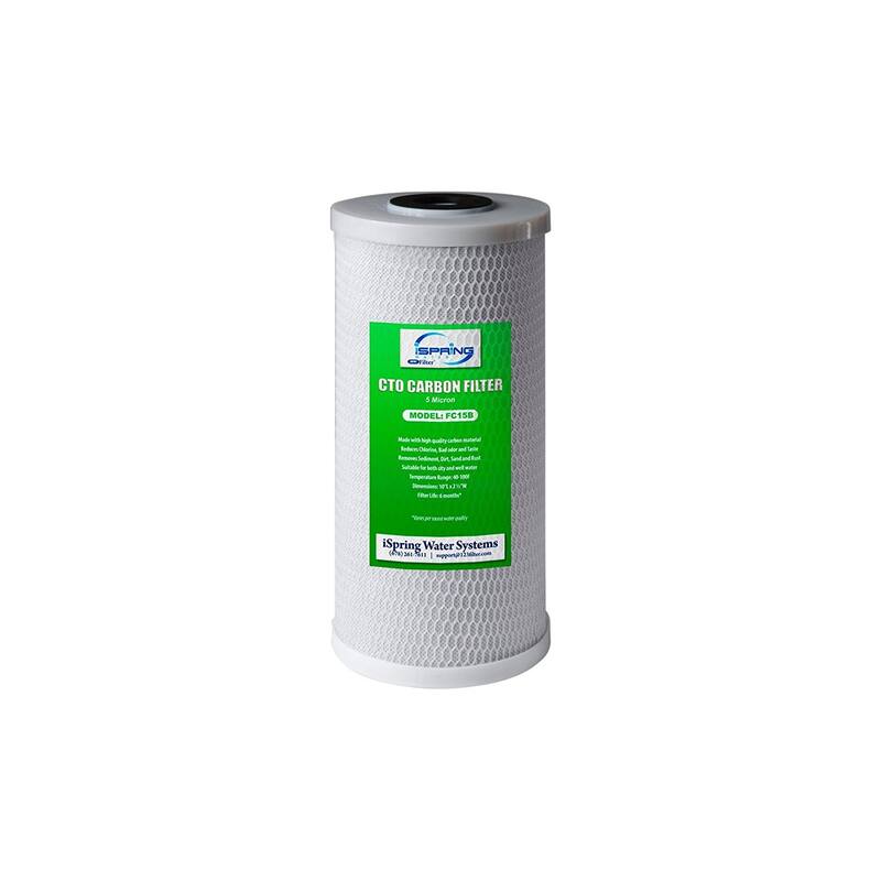 iSpring Whole House Water Filter with Carbon Block, 4.5" x 10"