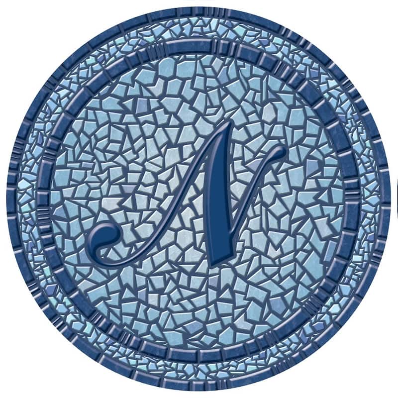 Custom Monogram Decorative Poolmat #2 - Mosaic Pool Art - 29" in Diameter - Letter "N"