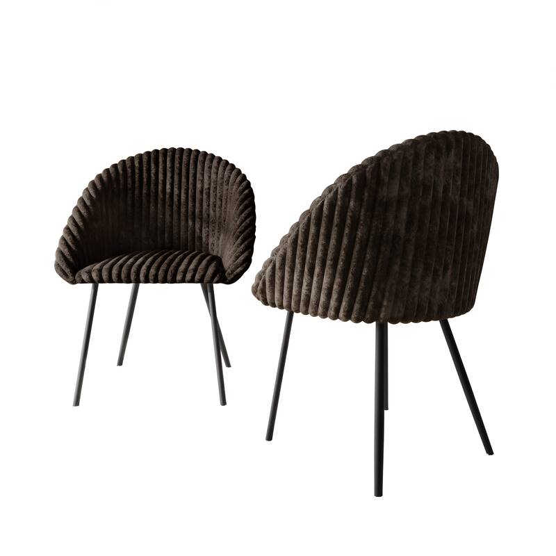 CraftPorch Mid Century Modern 2-Piece Dining Chair - Brown