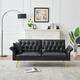 Futon Sofa Bed, Faux leather Foldable Couch Convertible Loveseat ...