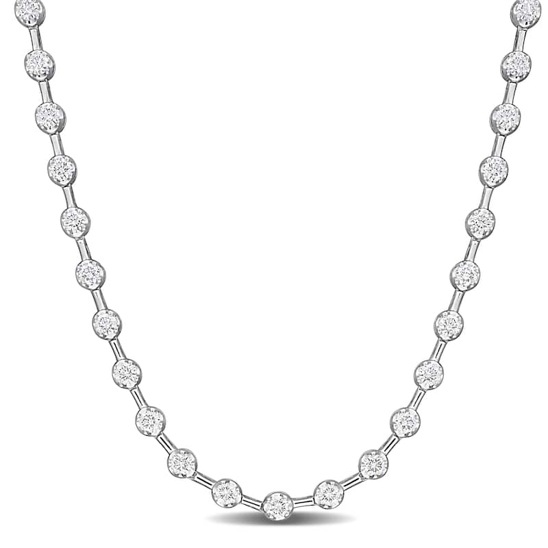Miadora 4ct TDW Diamond Tennis Necklace in 14k White Gold - 16.5 in