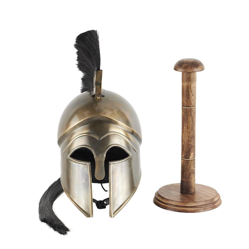 Troy Greek Achilles Trojan Metal Replica Helmet with Stand - N/A