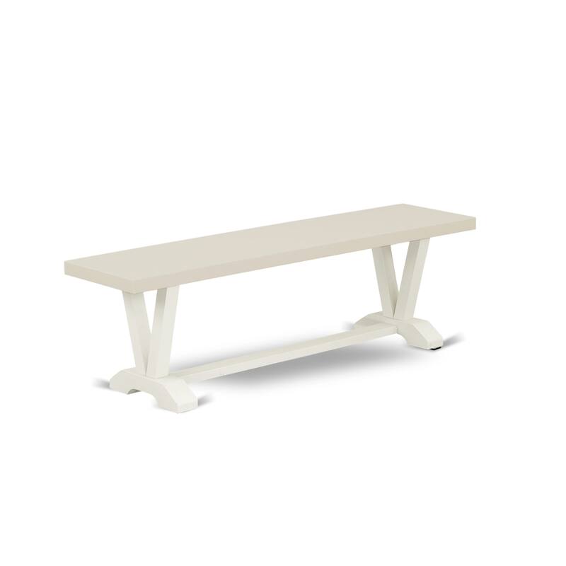 East West Furniture 3 Piece Dining Room Set - 1 Dining Table and 2 Benches(Finish Options)