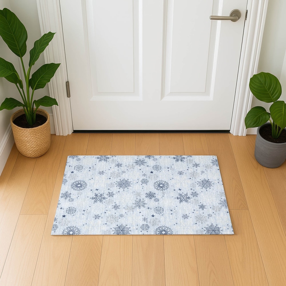 Premium Washable Super Soft Winter Snowflake Mayfield Rug