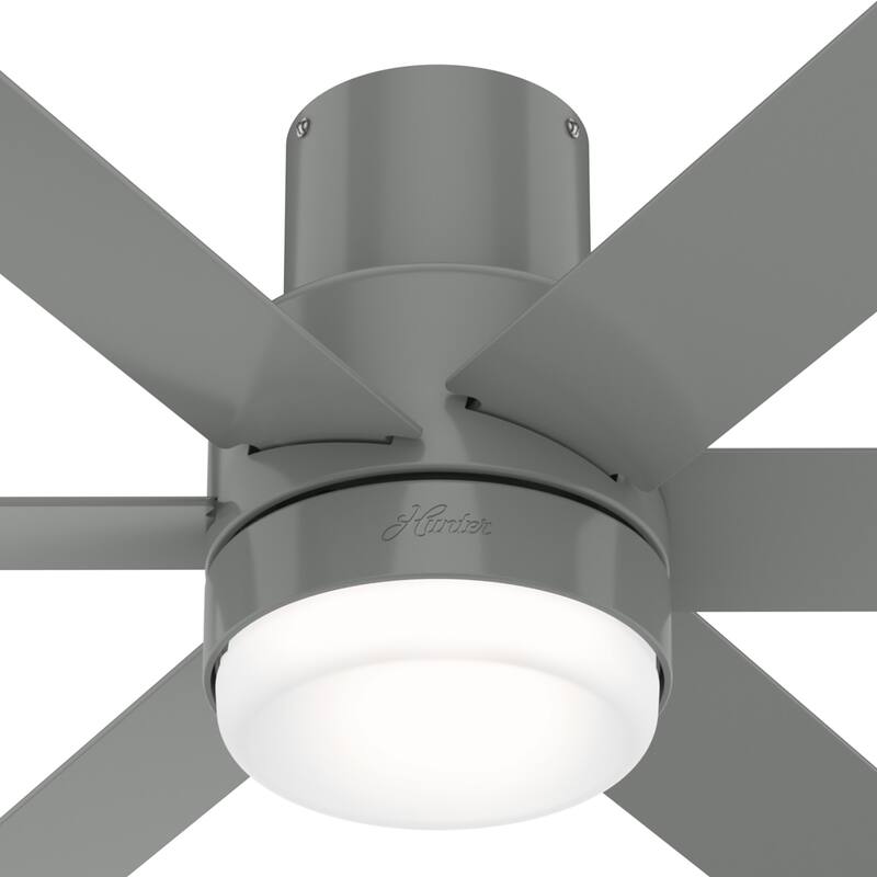 Hunter Mathers Low Profile Ceiling Fan with LED Light, Handheld Remote Modern Contemporary, Transitional