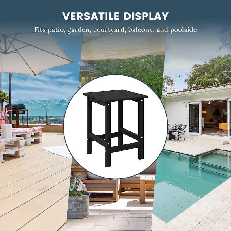 Polytrends Laguna Hdpe All Weather Outdoor Patio Square Side Table