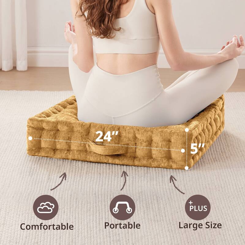 Intelligent Design Azza Poly Chenille Square Floor Pillow Cushion