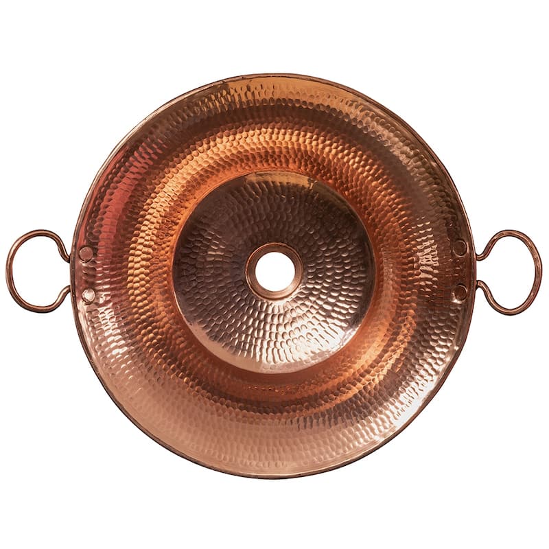 16-in Round Miners Pan Vessel Hammered Copper Sink in Polished Copper (VR16MPPC)