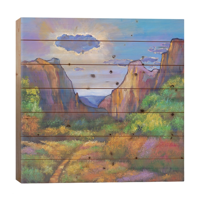 Zion Dreams Print On Wood by Johnathan Harris - Multi-Color - 26x26x1.5