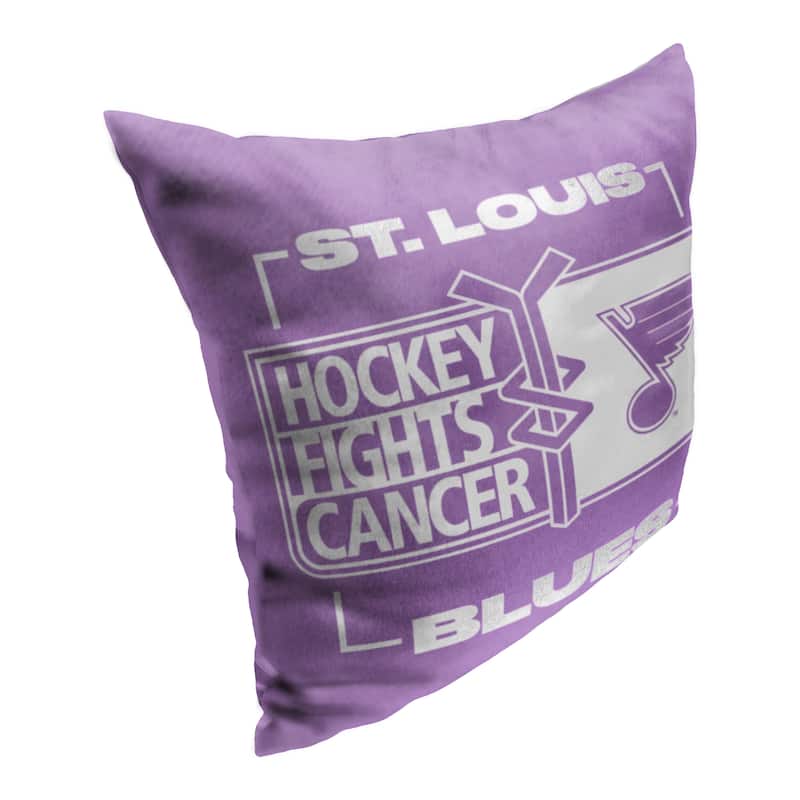 NHL St. Louis Blues Hockey Fights Cancer Fight For 18 Inch Throw Pillow