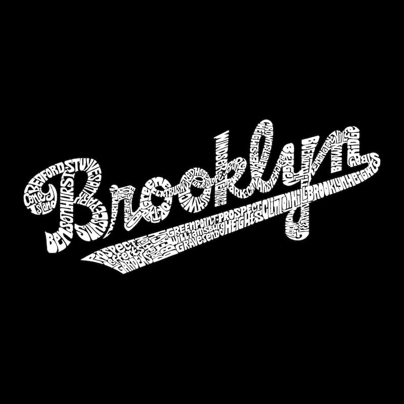 LA Pop Art Men's Word Art Long Sleeve T-shirt - New Brooklyn