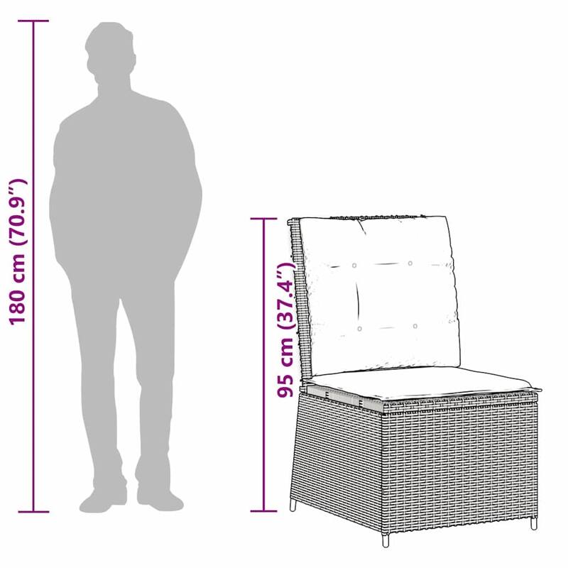 vidaXL Garden Sofa with Cushion Poly rattan - 54 x 67 x 95 cm