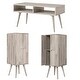preview thumbnail 7 of 48, Carson Carrington Shorewood 3-Piece Mid Century Modern Wood Vertical Chests and TV Stand White Wash