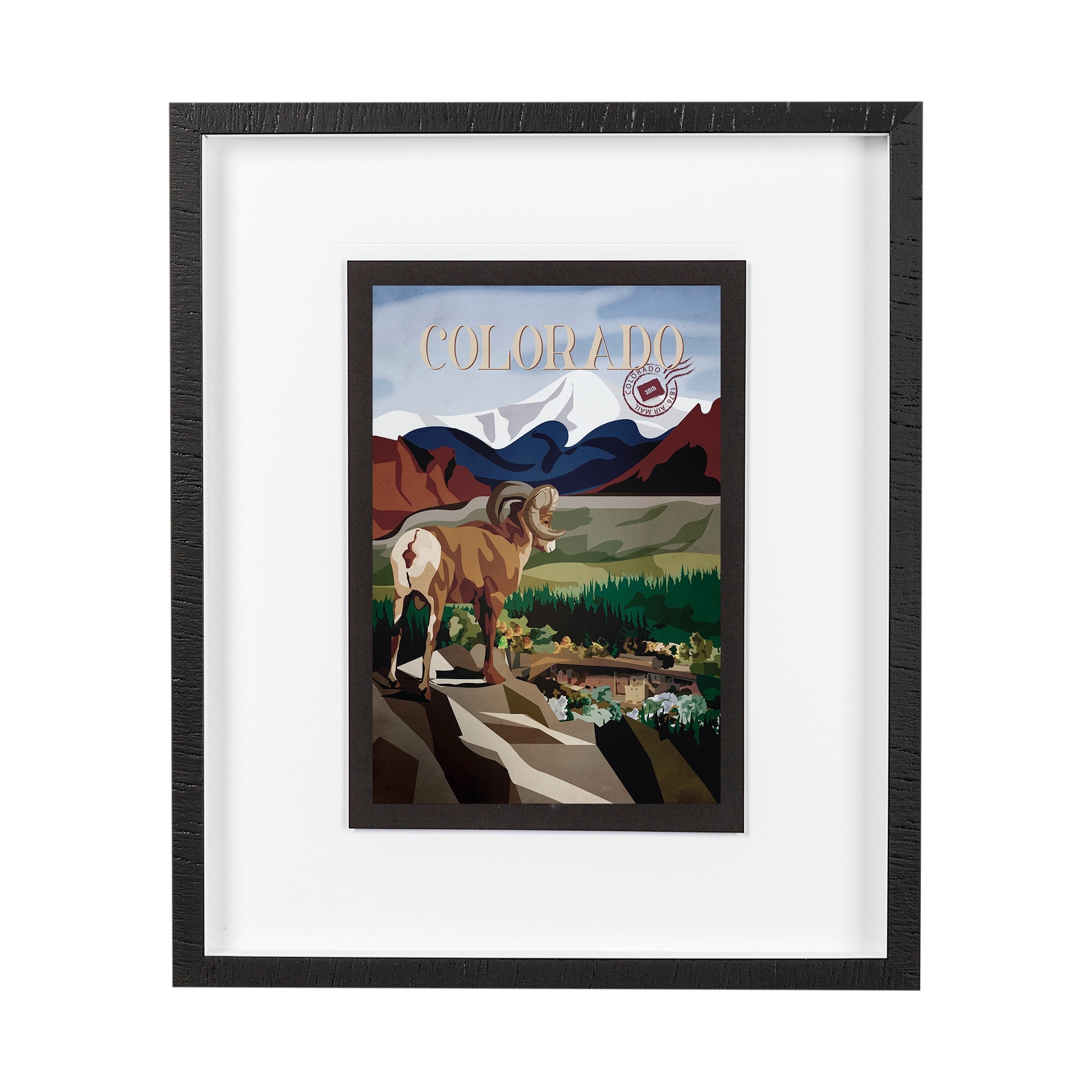 Mercana Colorado Go USA (M) by Mercana Studio a Framed Art Print Matted under Glass