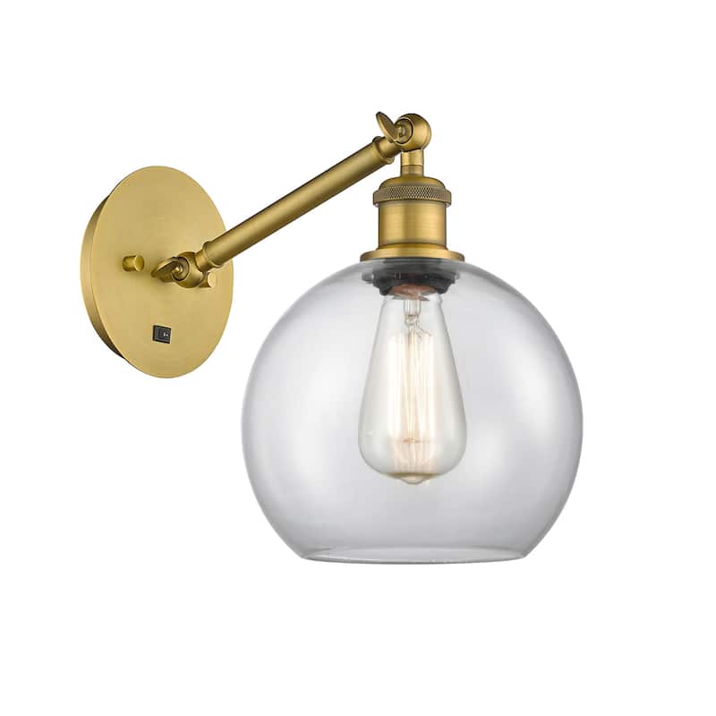 Innovations Lighting 317-1W-14-8 Athens Sconce Athens 14" Tall Wall - Brushed Brass / Clear