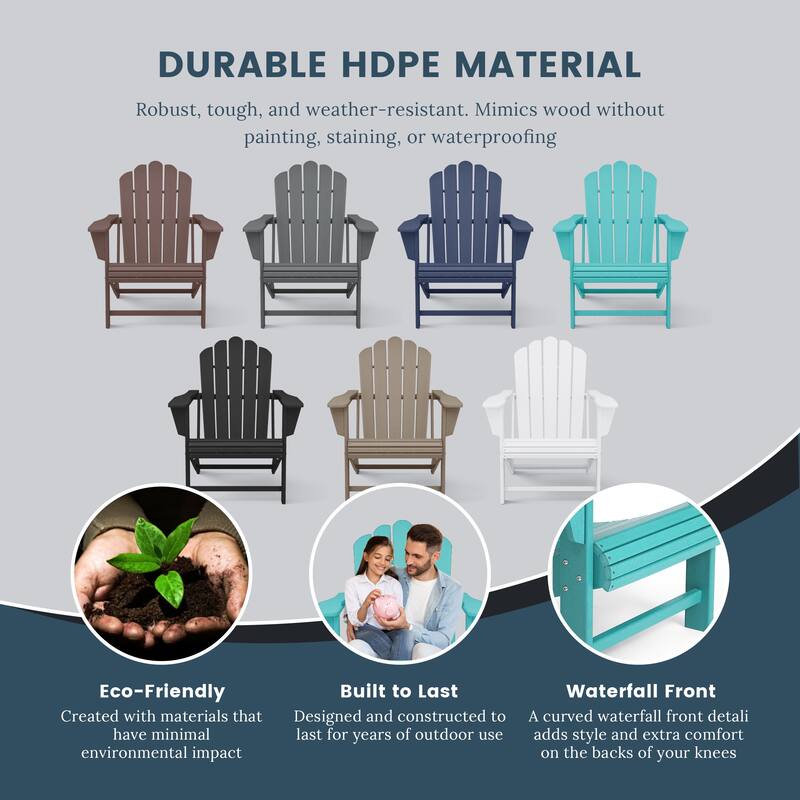 Aderson Outdoor Poly Adirondack Chairs with Cupholders (Set of 4)