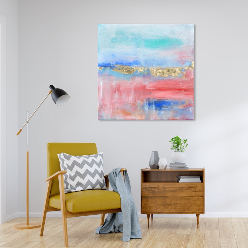 Wynwood Studio Prints Abstract Faded Gold and Metallic Gold Modern & Contemporary Wall Art Canvas Print - 30 x 30