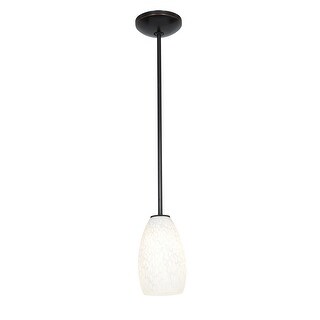 Access Lighting Champagne - Glass Pendant - 1-Light Pendant - Rod - White Stone Glass Shade - Incandescent