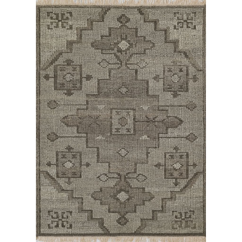 Momeni Bristol Medallion Hand Woven Wool and Cotton Natural Area Rug