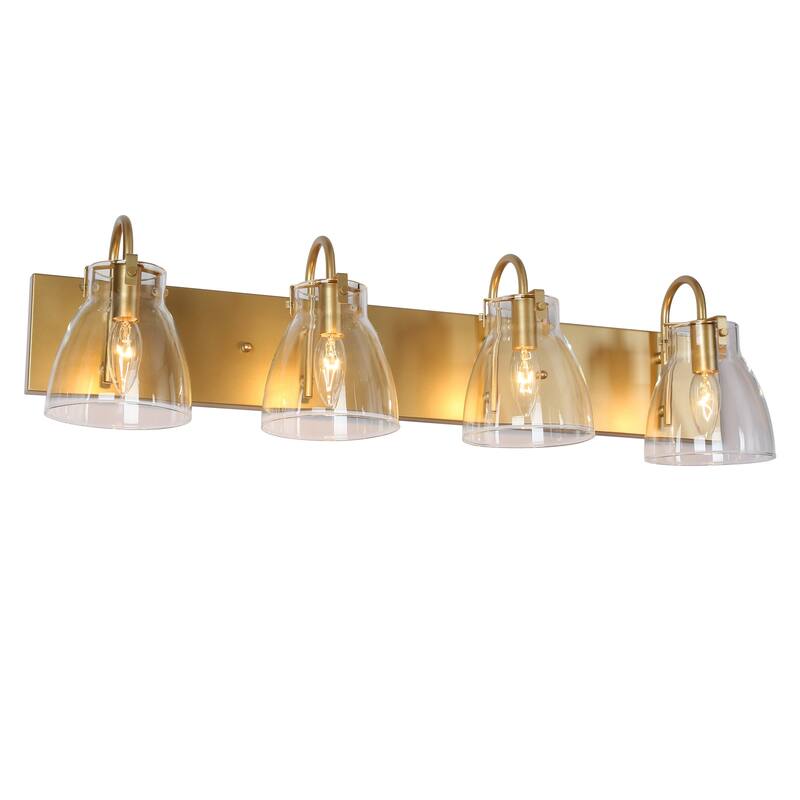 Modern Gold 2/3/4-Light Bathroom Vanity Light Glass Wall Sconces