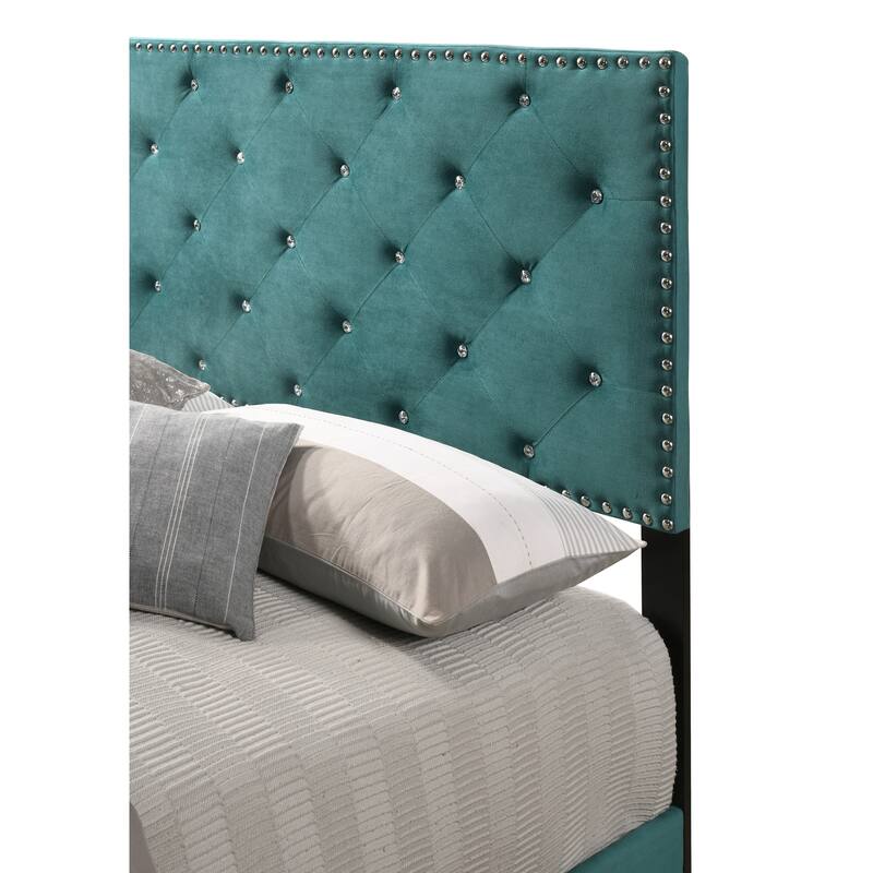 King Size Velvet Platform Bed with Durable Construction and Easy Assembly