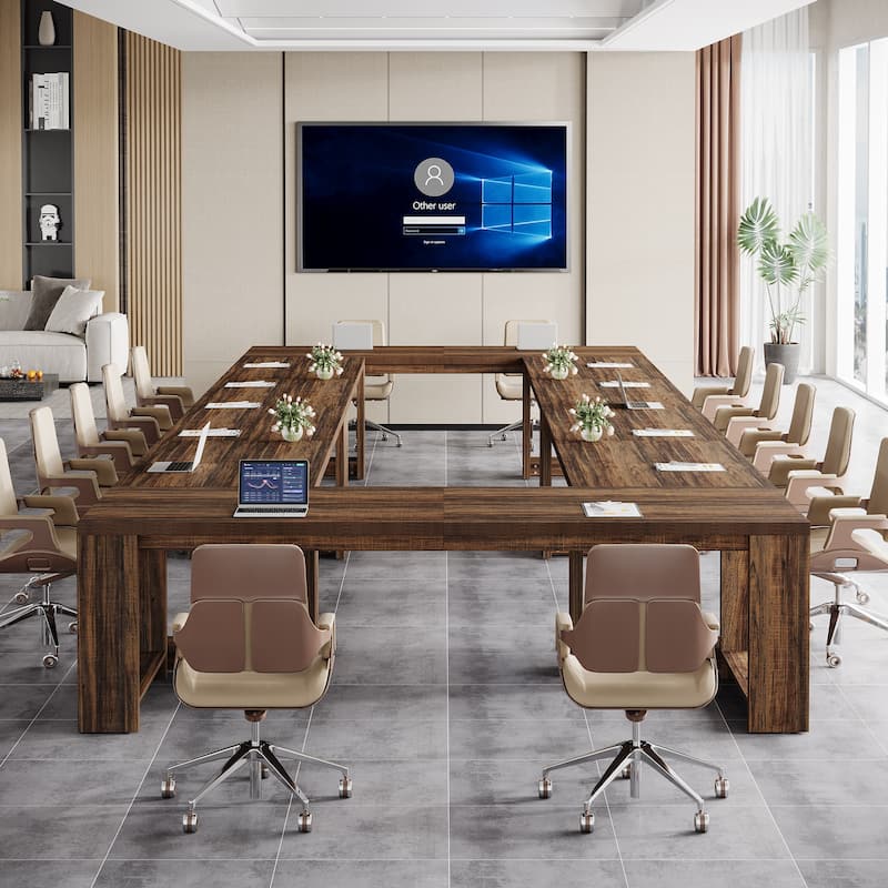 7 ft Conference Table for 6 to 8 People - 86.6" L x 27.6" W x 29.5" H