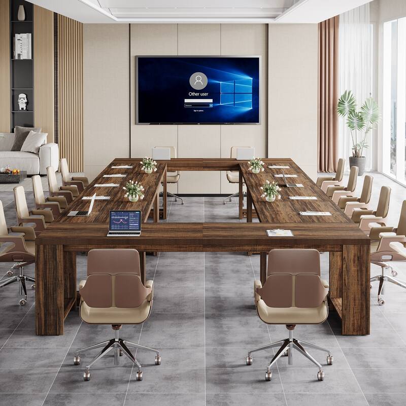 7 ft Modern Rectangle Conference Table for 6 to 8 People - 86.6" L x 27.6" W x 29.5" H