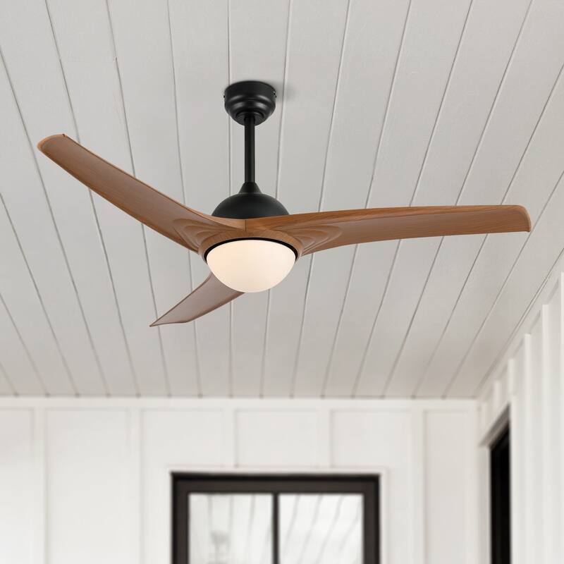 Aviator 52" 1-Light Industrial Iron/Plastic Mobile-App/Remote-Controlled 6-Speed Propeller LED Ceiling Fan, by JONATHAN Y