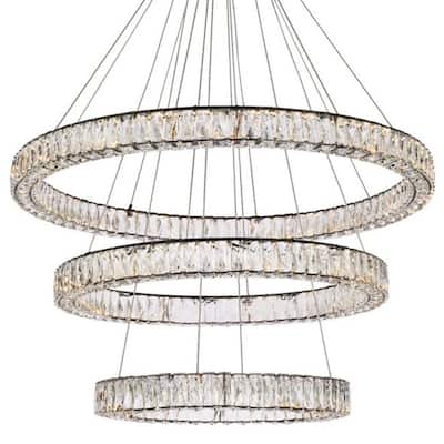 Elegant Lighting 3503G41L Monroe 41" Wide LED Crystal Ring Chandelier