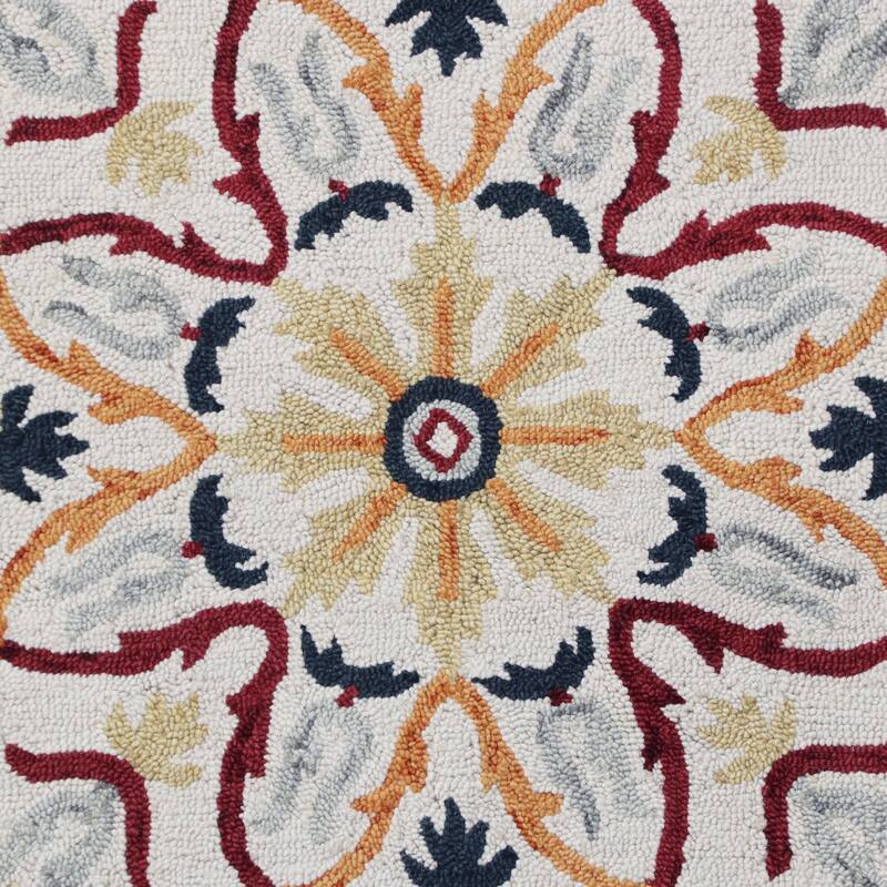 Sevita Hand Tufted Electric Floral Medallion Round Rug