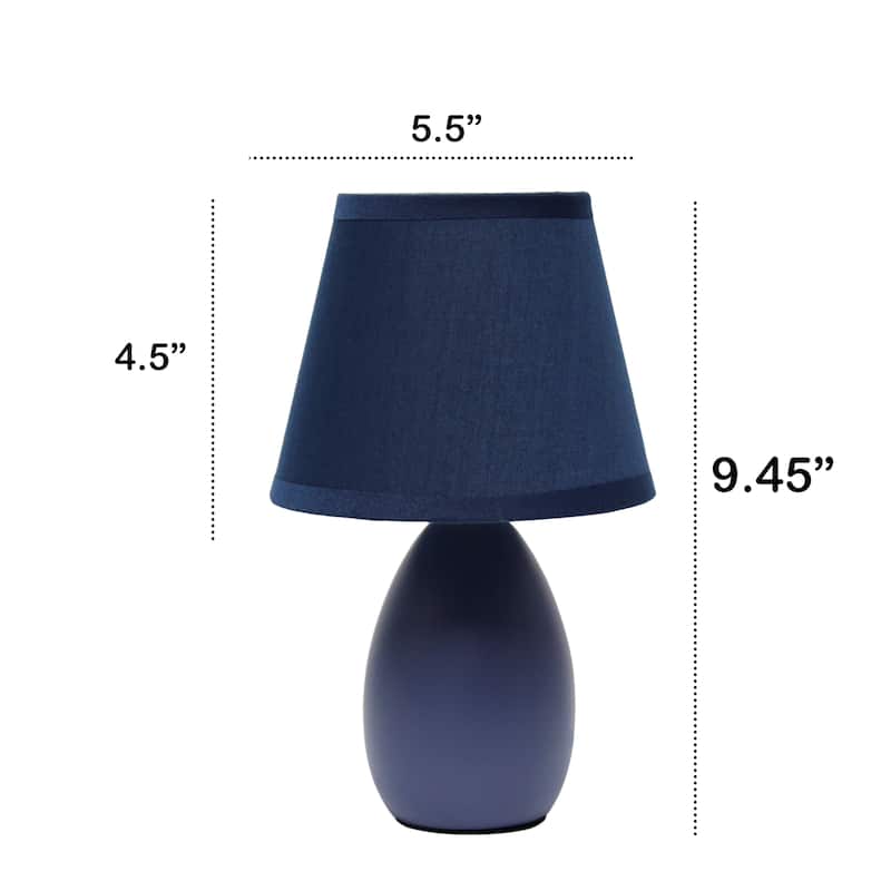 9.45" Petite Oblong Lamp 2 Pack Set w Matching Fabric Shade