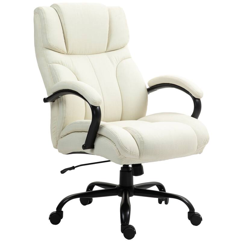 500lbs Capacity Big and Tall Office Chair with Wide Seat and Adjustable Height ,Executive Linen Finish