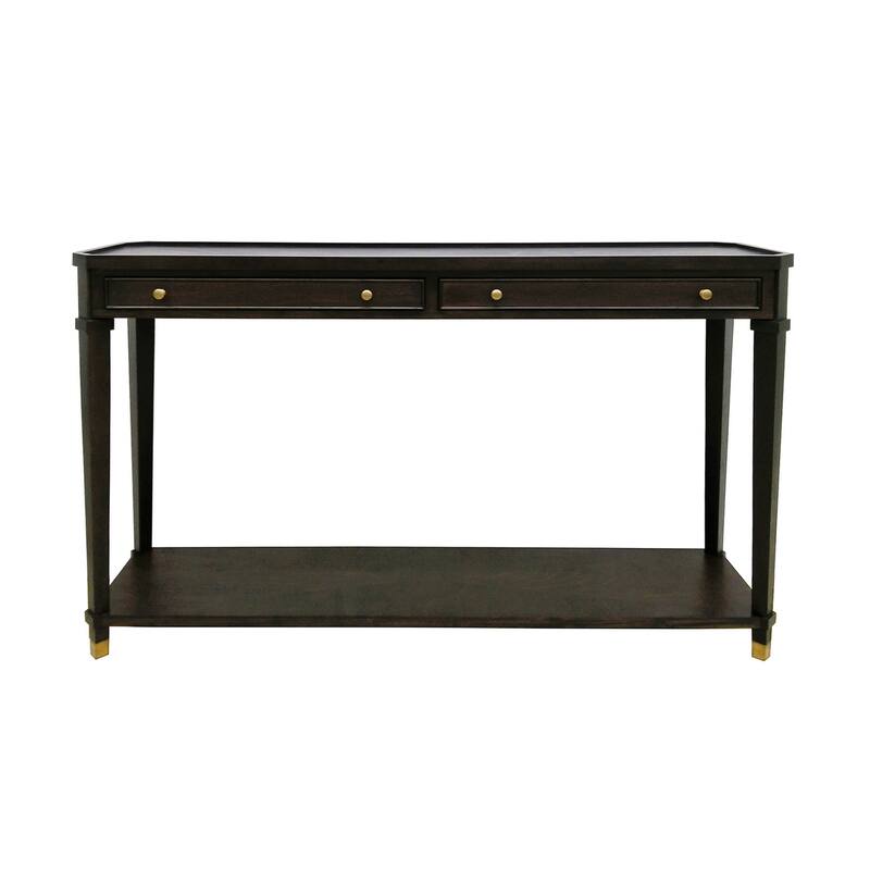 60" 2-Drawer Rich Brown Hardwood Console_Sofa Table