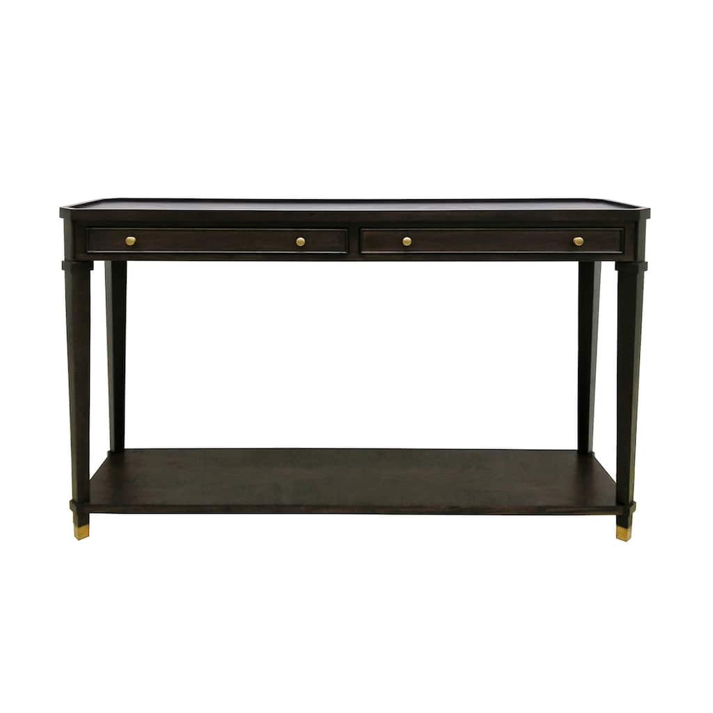60" 2-Drawer Rich Brown Hardwood Console_Sofa Table