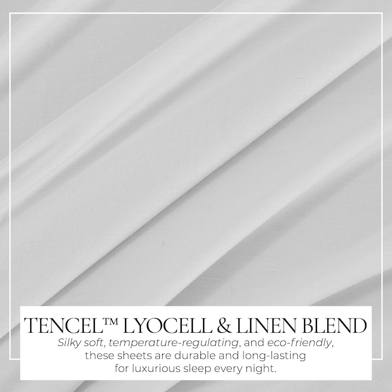 TENCEL Lyocell & Linen Blend 4-Piece Sheet Set.