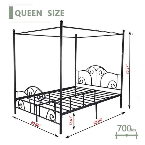 Alazyhome Canopy Metal Bed Frame, Metal Slat Support On Sale Bed Bath & Beyond 35279164