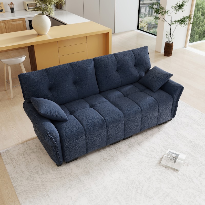 Ergonomic Design 78.7-inch Double Seater Loveseat Sofa Chenille Couch for Living Room, Lounge, Office Space