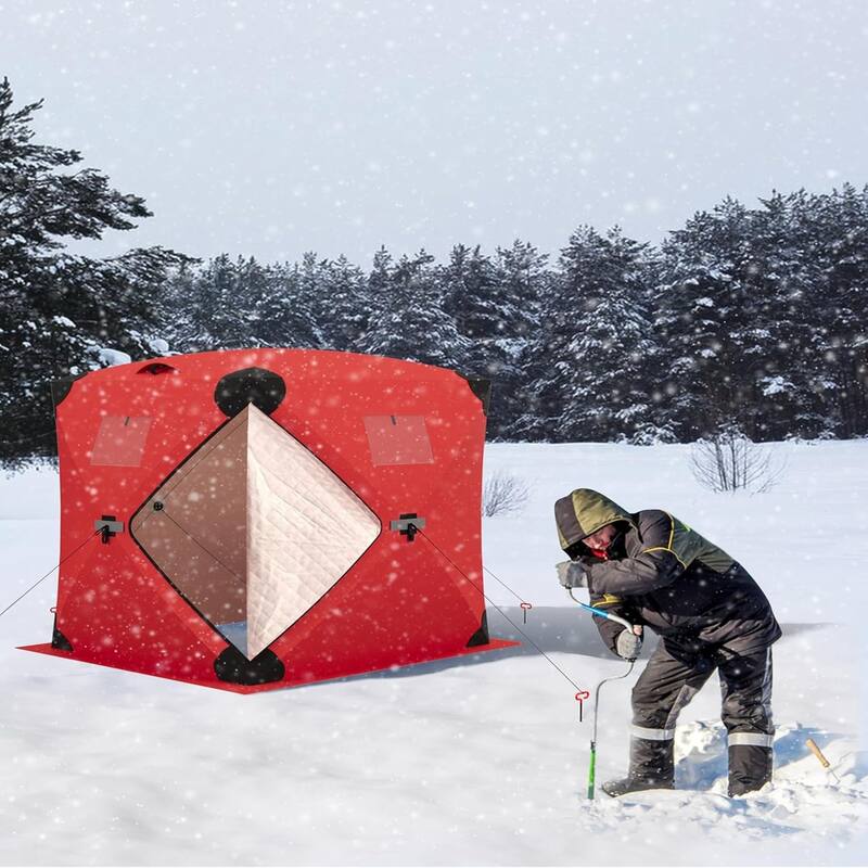 Pop-Up Ice Fishing Tent For 4 To 6 People - N/A