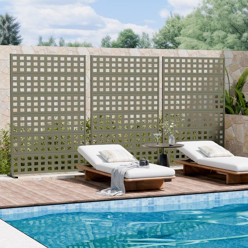 Outdoor Rectangle Privacy Screens Metal Screen Fence Panel