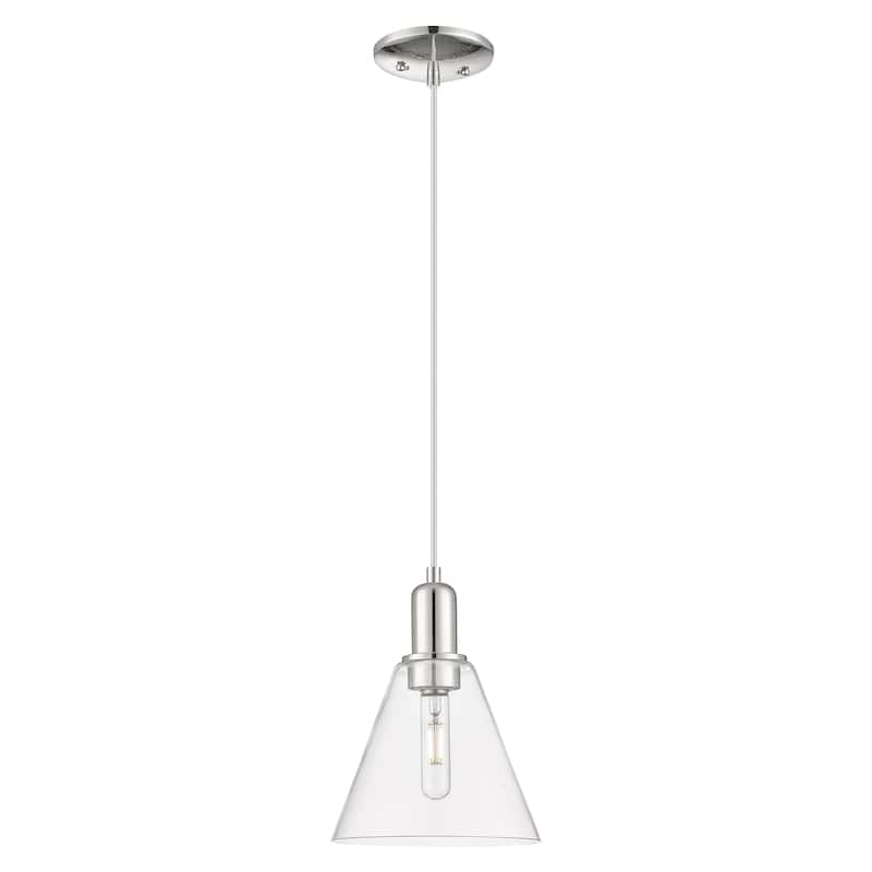 Innovations Lighting Endless Possibilities Arcadia - Berkshire Glass - 1 Light 8" Cord Hung Mini Pendant - Clear/Polished Nickel