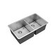 preview thumbnail 8 of 7, Karran Elite Undermount Stainless Steel 32 in. 16-Gauge Double Bowl 60/40 Kitchen Sink Kit - Silver