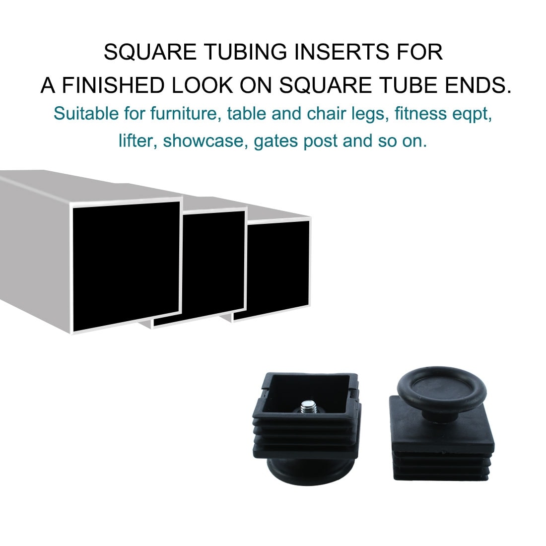 Box Section M8 Adjustable Feet Tube Threaded Insert Sets for Square Tubes 