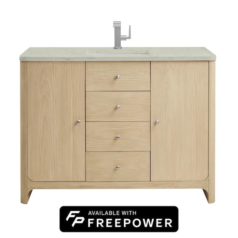Gracyn 48" S Vanity, Driftwood, w/FreePower Wireless Charger