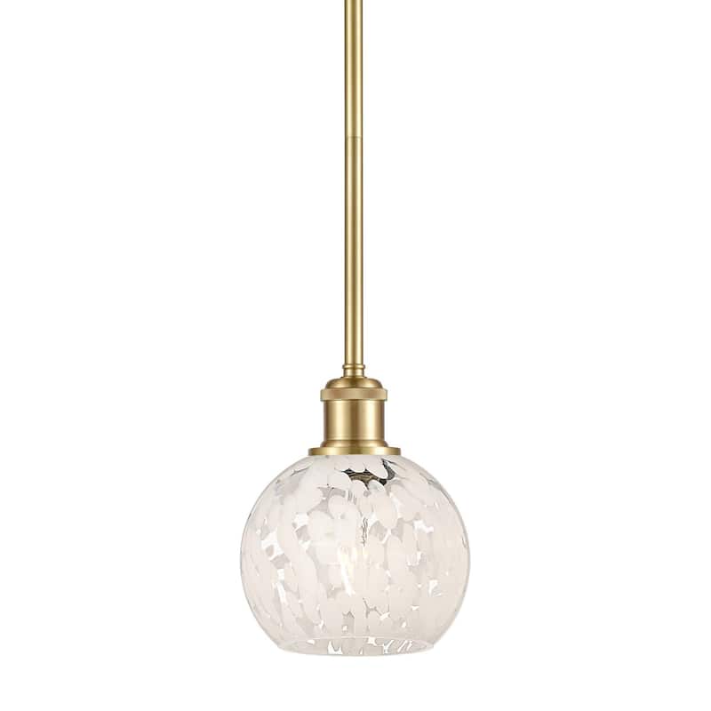 Innovations Lighting 516-1S-8-6 White Mouchette Pendant White - Satin Gold / White Mouchette