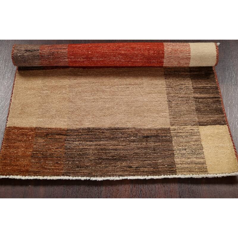 Modern Gabbeh Kashkoli Oriental Area Rug Wool Handmade Foyer Carpet - 2'7" x 3'8"