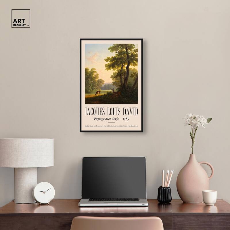 Deer in a Forest Canvas by Art Remedy